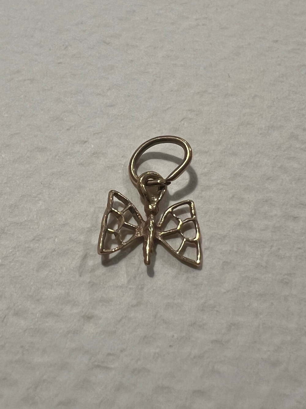 14k Gold Tiny Butterfly Charm Pendant - Women Jewelry